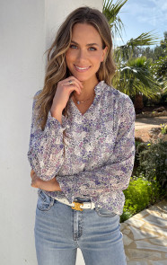 Chiffon-V-hals-Blouse-Bloem-Multicolor-7