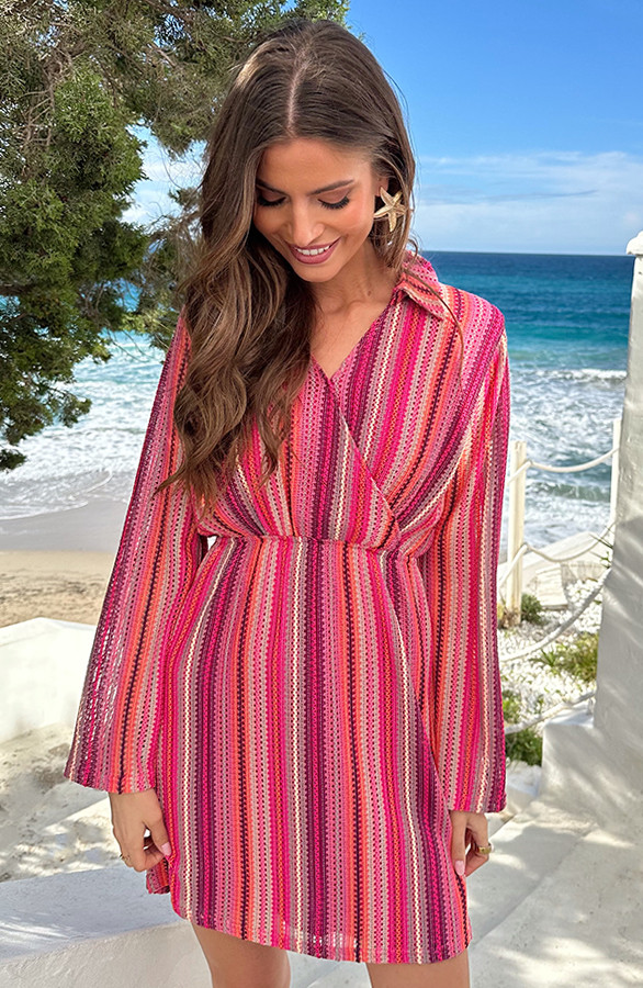 Gehaakte-V-hals-Jurk-Limited-Fuchsia-4