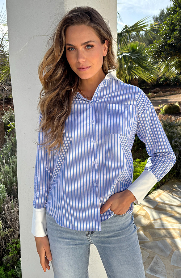 Klassiek-Gestreepte-Blouse-Blauw-5