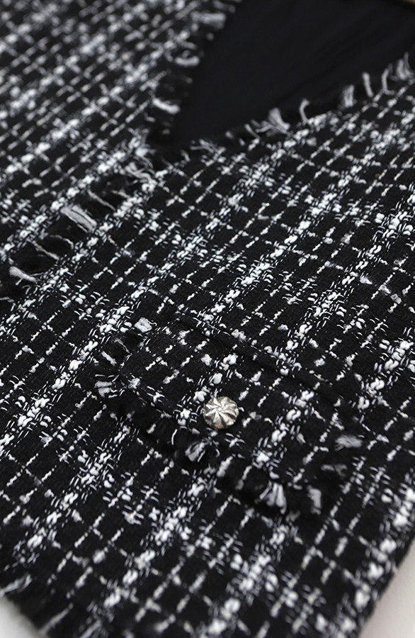 Luxury-Lurex-Tweed-Gilet-Black