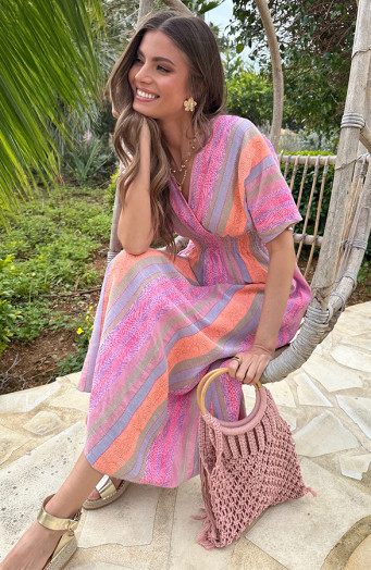 Maxi-Dress-Kelim-Print-Roze-2
