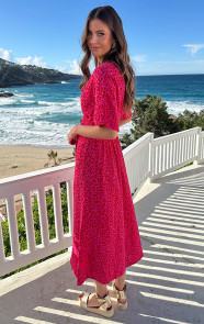 Maxi-Jurk-Mousseline-Leopard-Fuchsia-Red-8