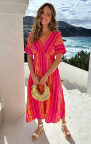 Maxi-Jurk-Mousseline-Neon-Multicolor-1