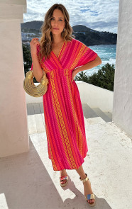 Maxi-Jurk-Mousseline-Neon-Multicolor-4