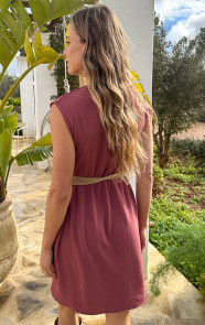 Mouwloze-Gedrapeerde-Jurk-Dust-Roze-6
