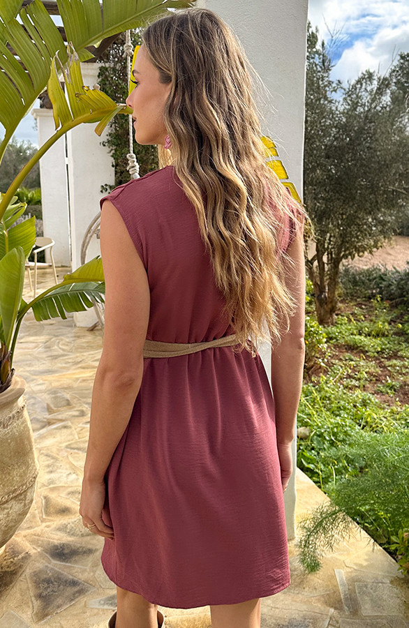 Mouwloze-Gedrapeerde-Jurk-Dust-Roze-6