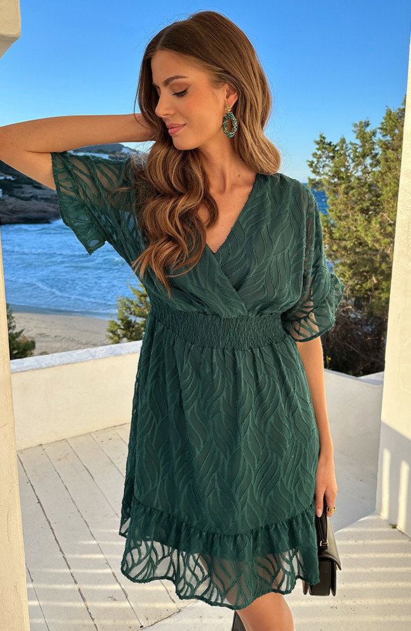 Noa-Premium-Ruffle-Jurk-Smaragd-1