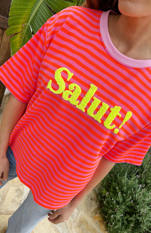 Oversized-Salut-T-shirt-Oranje-Roze-3