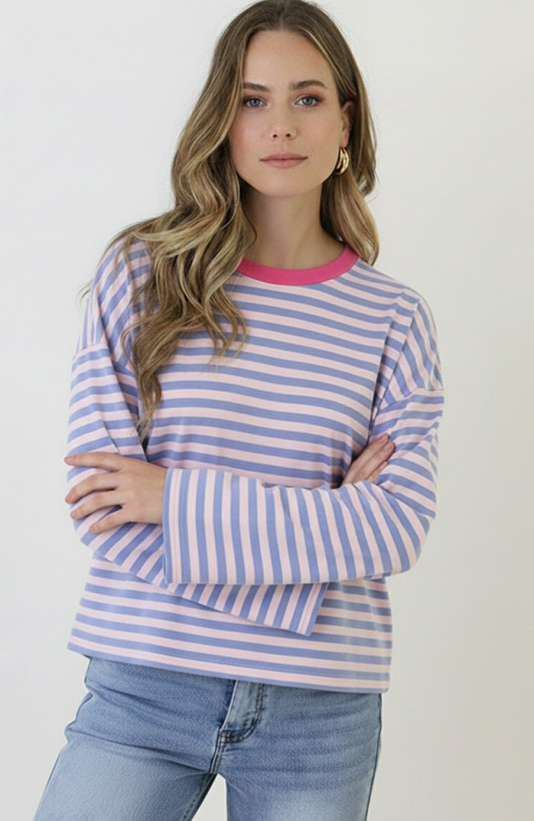 Oversized-Strepen-Top-Katoen-Baby-Blue-Roze-88-2