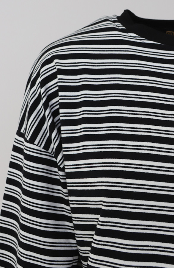 Oversized-Strepen-Top-Katoen-Double-Black-1