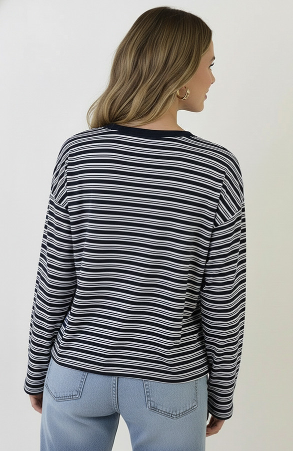 Oversized-Strepen-Top-Katoen-Double-Black-88-1