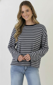 Oversized-Strepen-Top-Katoen-Double-Black-88-2
