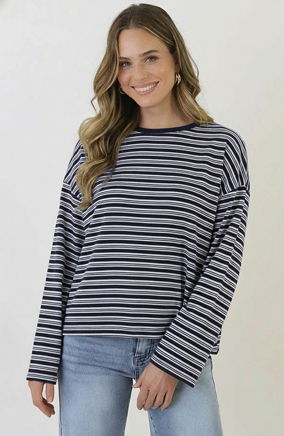 Oversized-Strepen-Top-Katoen-Double-Marine-66-1