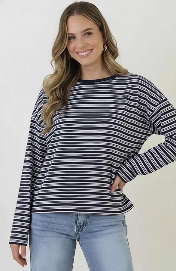 Oversized-Strepen-Top-Katoen-Double-Marine-66-2