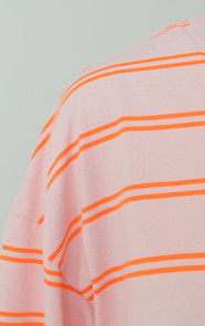 Oversized-Strepen-Top-Katoen-Roze-Orange-Neon
