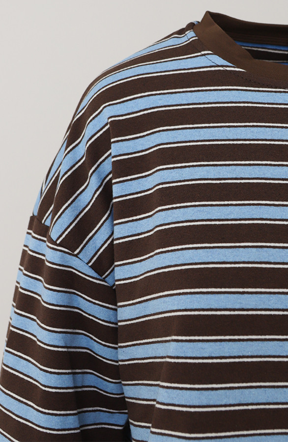 Oversized-Strepen-Top-Katoen-Tricolore-Choco-1