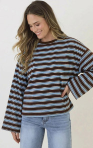 Oversized-Strepen-Top-Katoen-Tricolore-Choco-88-1