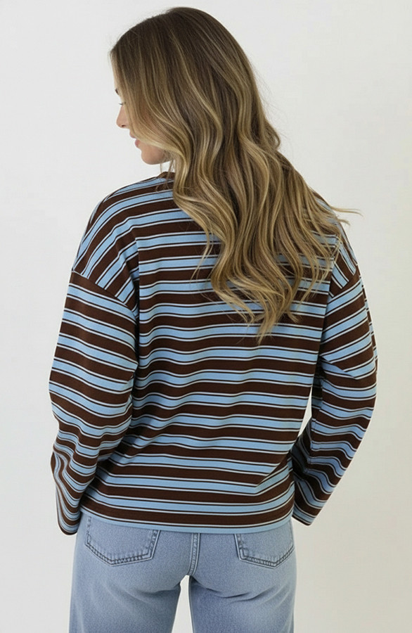 Oversized-Strepen-Top-Katoen-Tricolore-Choco-88-3