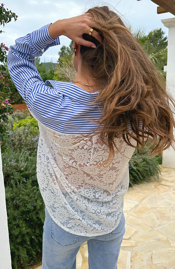 Oversized-Stripe-Lace-Blouse-Blue-9