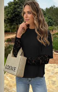 Oversized-lace-sleeve-t-shirt-zwart-3