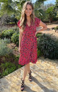 Print-Jurk-Midi-Zwart-Roze-5