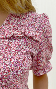 Ruffle-Top-Met-Pofmouwen-Print-Roze-1
