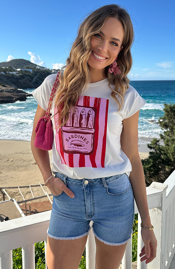 Sardines-T-shirt-Roze-Rood-3