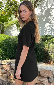 Slim-Fit-T-shirt-Jurk-Zwart-22-4