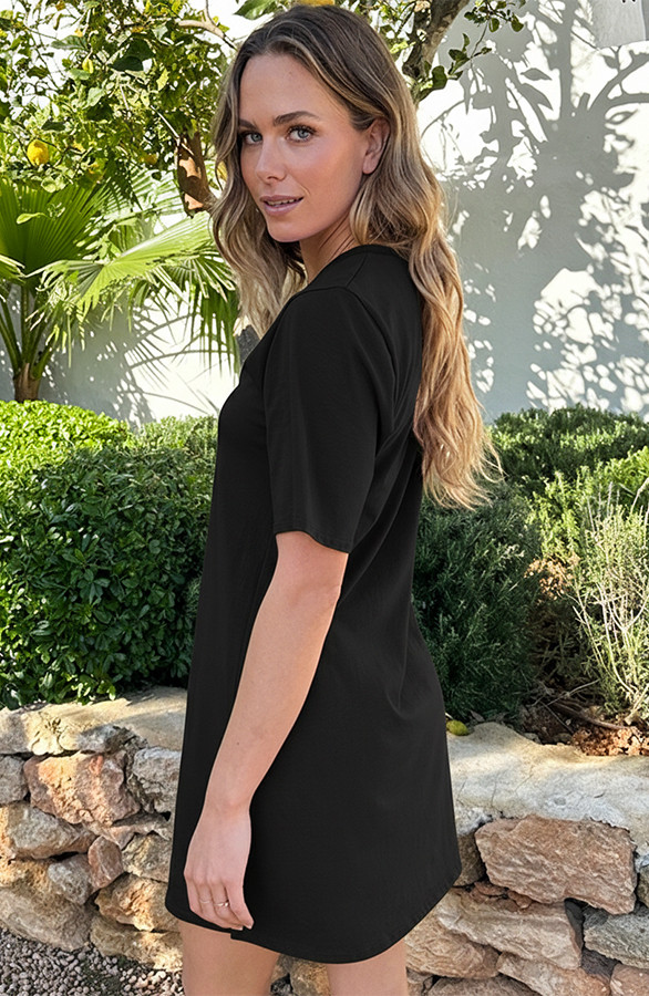 Slim-Fit-T-shirt-Jurk-Zwart-22-4