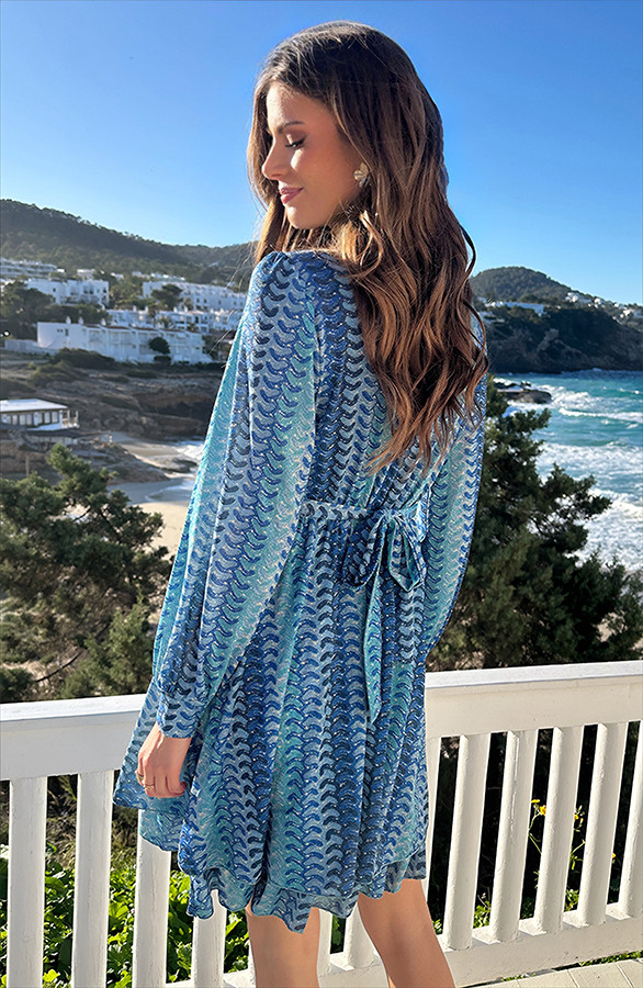 Smocked-Waistband-Lurex-Jurk-Kobalt-100-6