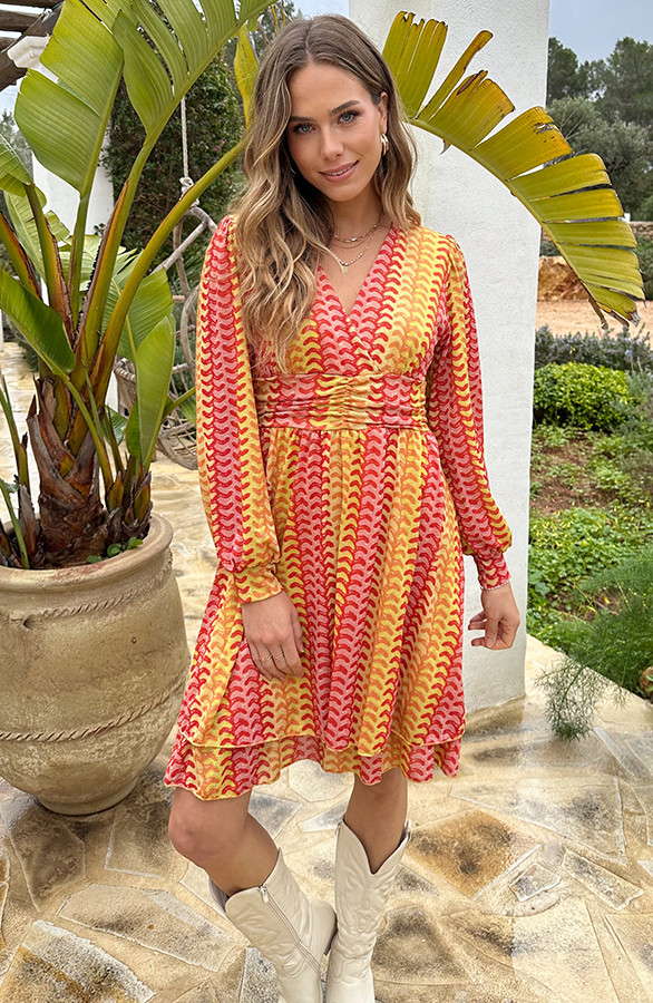 Smocked-Waistband-Lurex-Jurk-Lemonade-4