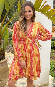 Smocked-Waistband-Lurex-Jurk-Lemonade-6