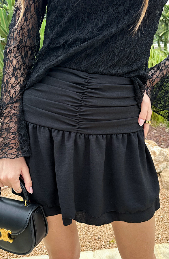 Smocked-Waistband-Skort-Zwart-3