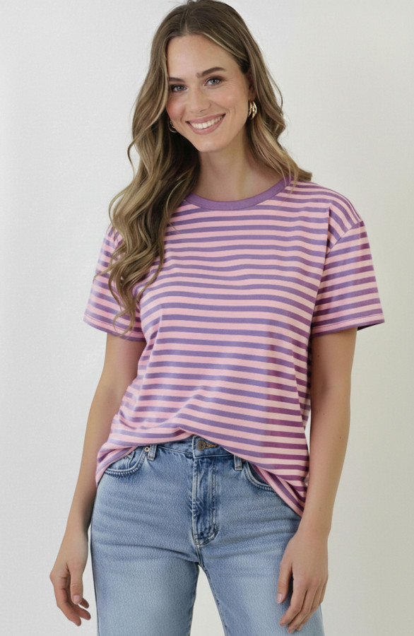 Strepen-T-Shirt-Katoen-Lila-Roze-6-2