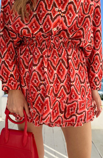 Viskose-Skort Deep Coral