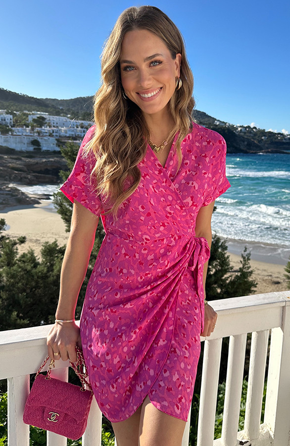 Wrap-Jurk-Print-Fuchsia-Pink-3