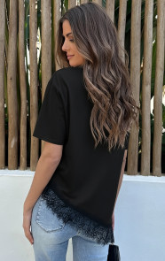 Asymmetrisch-Lace-T-Shirt-Zwart-3