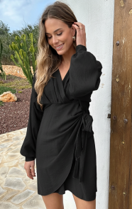 Elegant-V-Hals-Jurk-Zwart-3