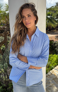 Getailleerde-Strepen-Blouse-Blauw-3