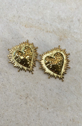 Goldene Herz-Ohrringe
