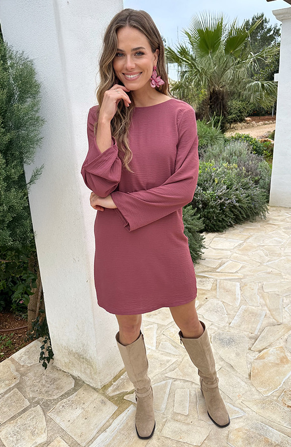 Longsleeve-Jurk-Open-Rug-Dust-Roze-2