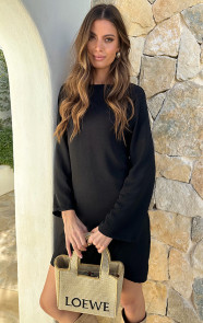 Longsleeve-Jurk-Open-Rug-Zwart-66-6