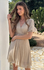 Lurex-Waistband-Dress-Short-Sleeve-Gold-66-4
