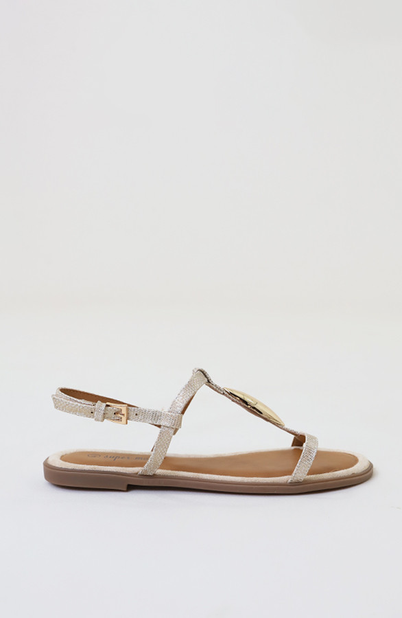 Luxury-Flat-T-Strap-Sandals-Beige-1