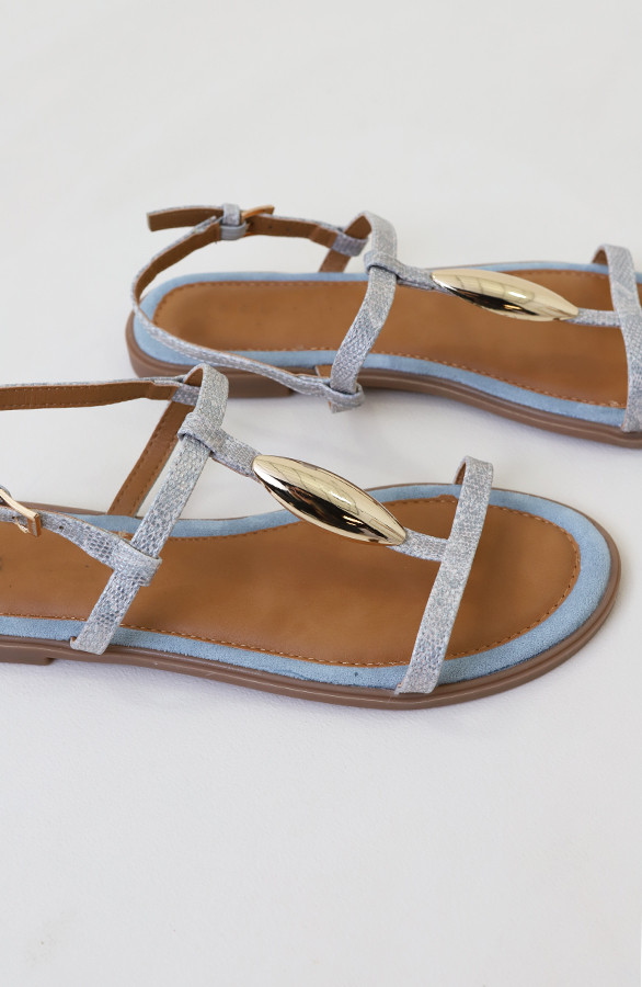 Luxury-Flat-T-Strap-Sandals-Blue-3