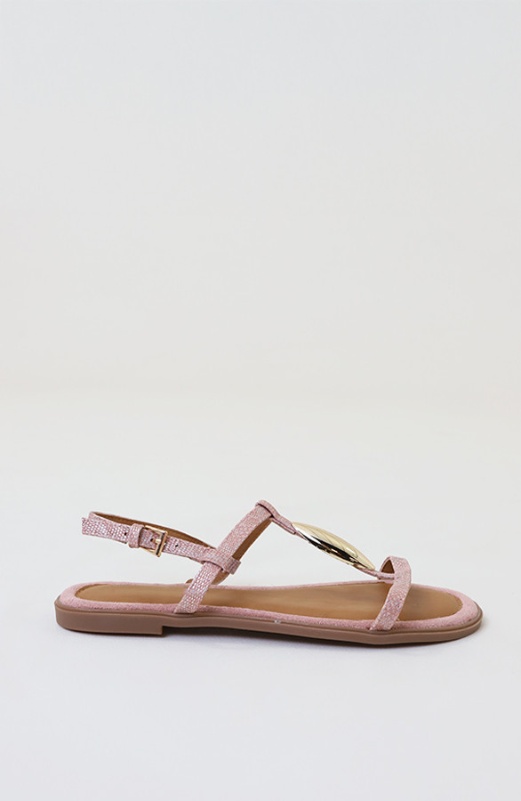 Luxury-Flat-T-Strap-Sandals-Pink-1