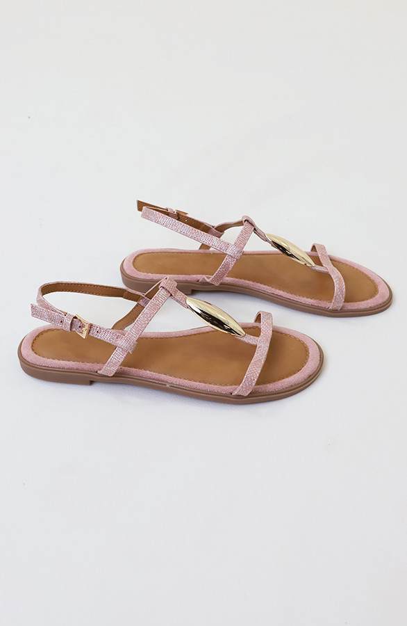 Luxury-Flat-T-Strap-Sandals-Pink-2