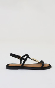 Luxury-Flat-T-Strap-Sandals-Zwart-1