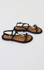 Luxury-Flat-T-Strap-Sandals-Zwart-2