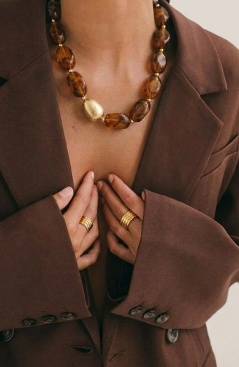 Marmor-Ketting Schoko Gold